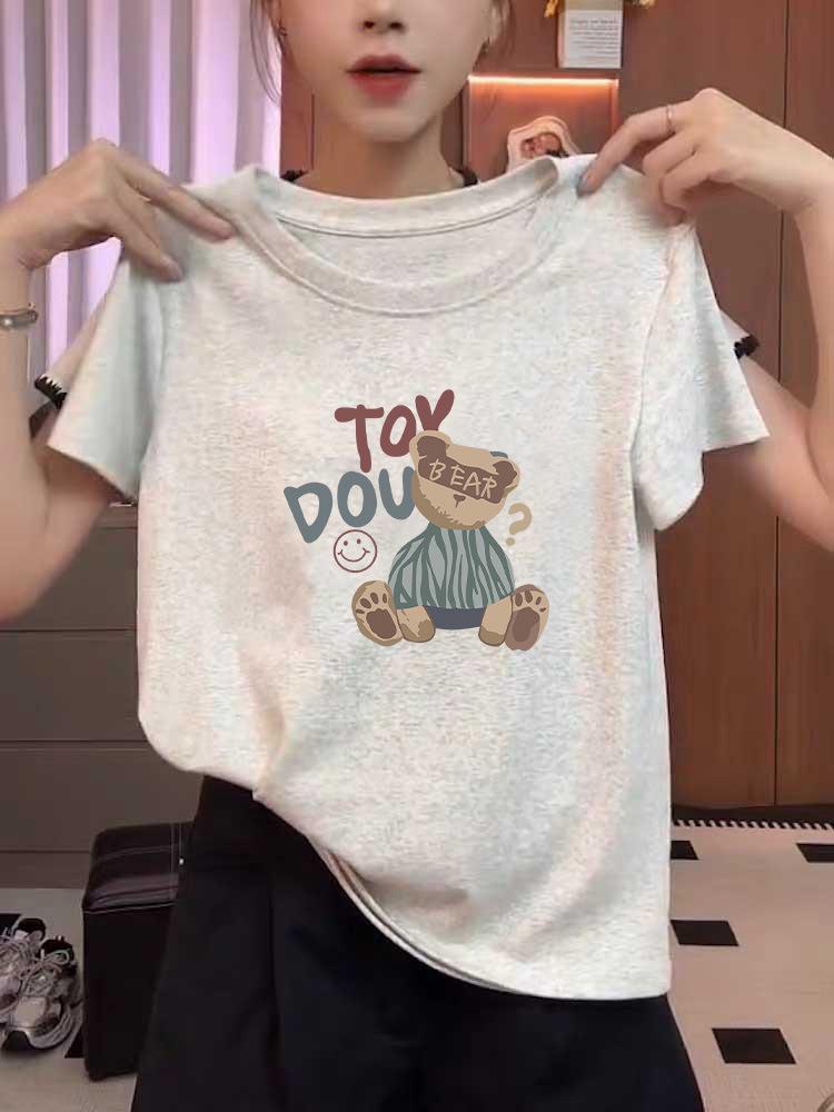 Camiseta de moda de algodón puro de manga corta para mujer 2026: Top de Verano Casual, Versátil y Elegante