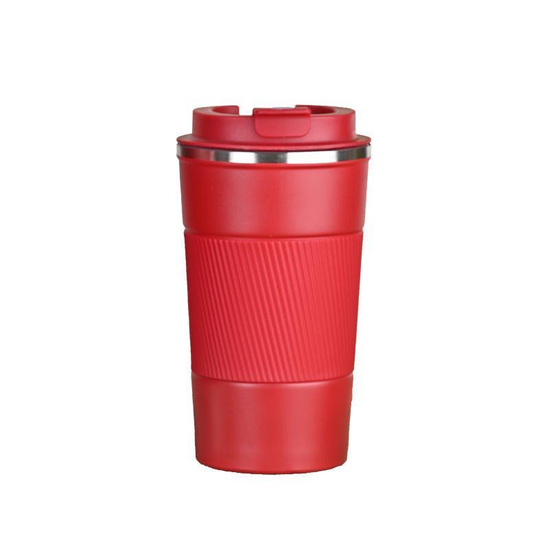 Edelstahl Isolierte Reise-Kaffeebecher Auslaufsicherer Deckel 6H Wärme-Kälte-Speicherung Rutschfester Griff Für Pendeln Wandern Camping