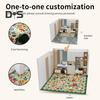 Floral Floor Mat Stain Resistant Washable Non-Slip Area Rug Thick Faux Wool Carpet Machine Washable Kitchen Bedroom Living Room Ddcor Mat