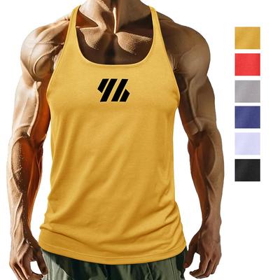 Pánská gym fitness tílka úzká ramínka běh trénink sportovní oblečení potištěná bavlněné směsi tričko léto domácí ležérní oblečení
