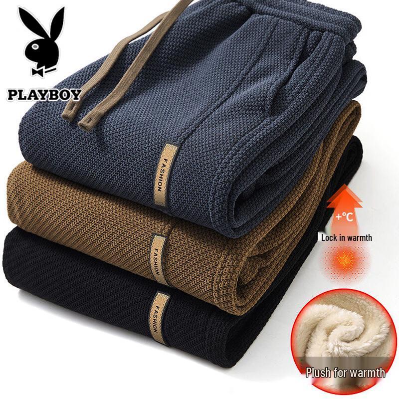 PLAYBOY Herren Jogginghose mit Kordelzug, Freizeit Hose