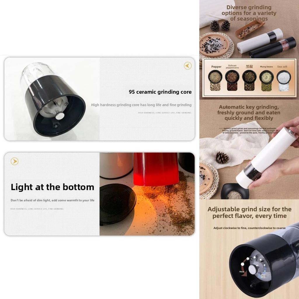 Modern Minimalist Pepper Grinder With Solid Spice Storage For Kitchen Use