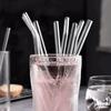 20cm Wiederverwendbare Glasstrohhalme, Hohes Borosilikat-Smoothie-Cocktail-Strohhalm Umweltfreundliche Trinkhalme Wein Zubehör