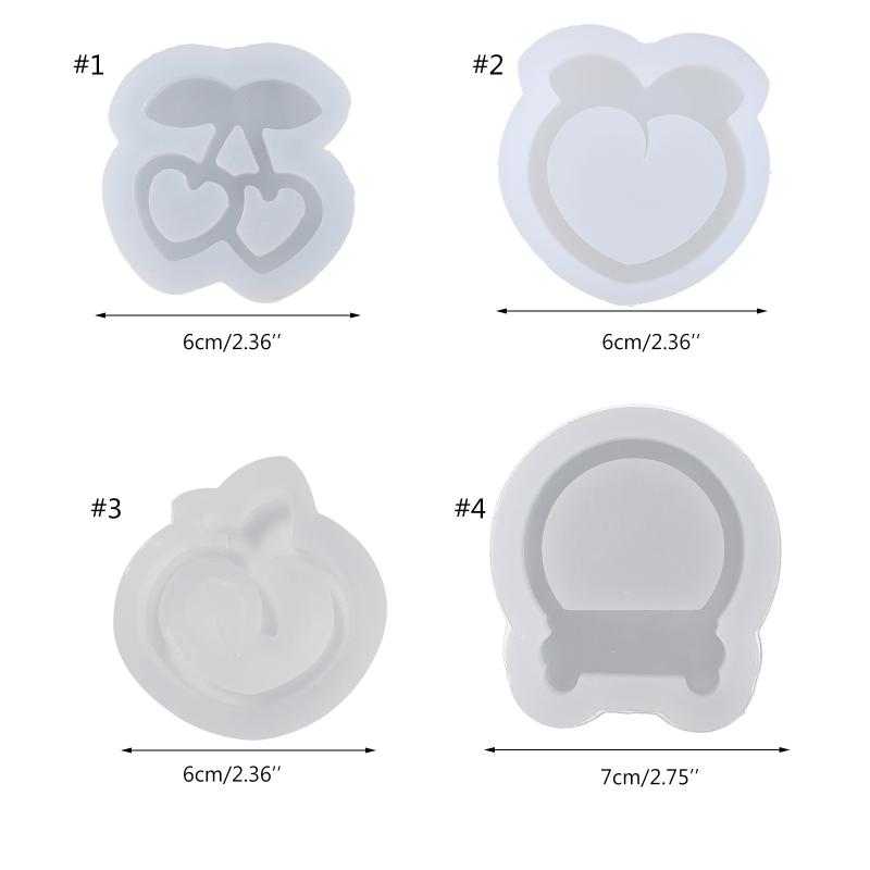 Silicone Cherry Fruit Pendant Mold Liquid Sand Keychain Accessories Mould Epoxy Resin Jewelry Molds Crafting Enthusiast