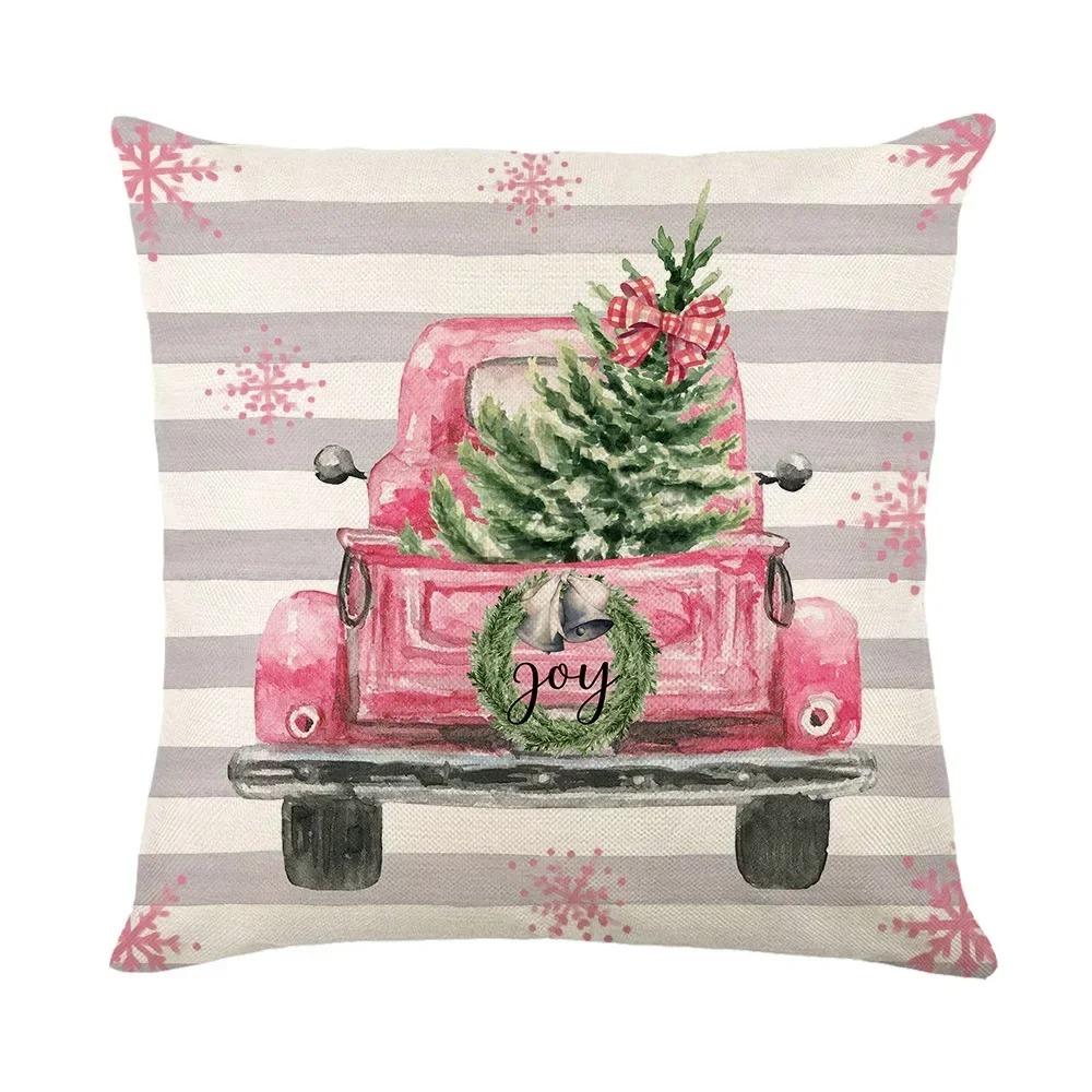 Christmas Day Party Decoration Pillowcase Santa Claus Dwarf Snowman Print Pillow Cover Sofa Room Home Decoration Christmas Gift
