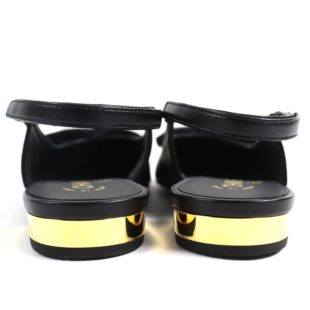 Pristine CHANEL Pumps COCO Mark Ribbon Black Lamb Leather Women 35.5 G45689 Used
