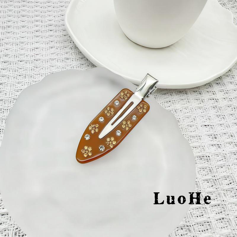 Fermaglio per capelli Luohe Fiore Retrò Strass, Fermaglio per frangia ambra senza segni per donna