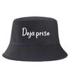 Dj Pris(e) Letter Bob Imprim Reversible Bucket Hat Women Unisex Travel Casual FisherUnisex Cap Girl Boy Cotton Panama Hat