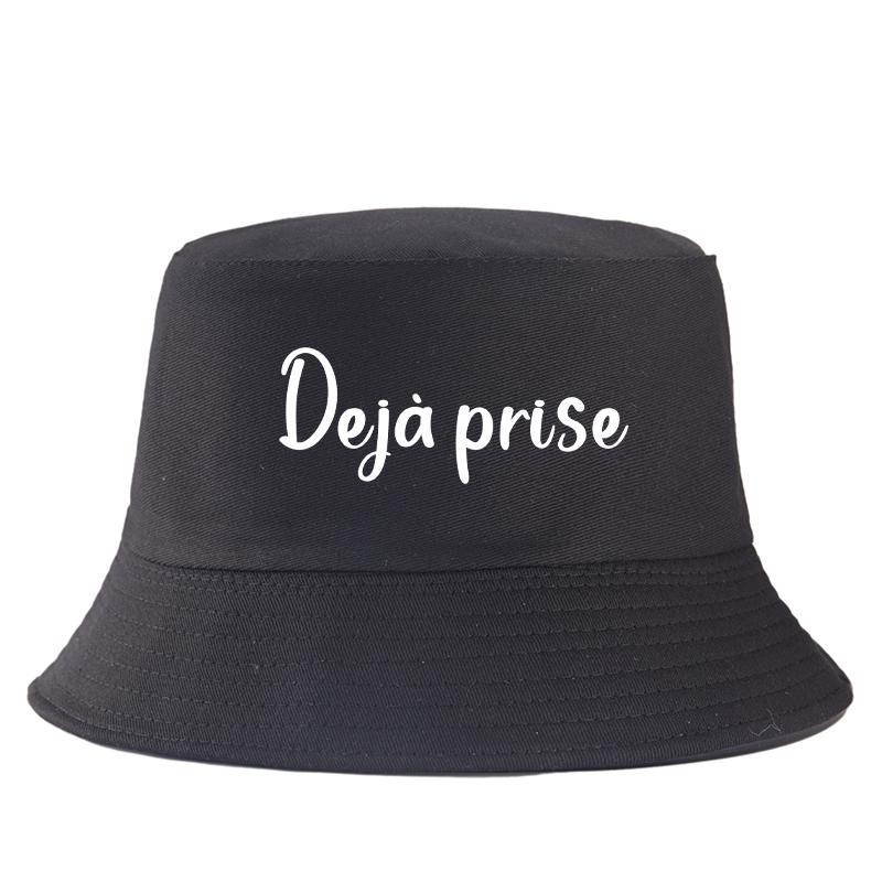 Dj Pris(e) Letter Bob Imprim Reversible Bucket Hat Women Unisex Travel Casual FisherUnisex Cap Girl Boy Cotton Panama Hat