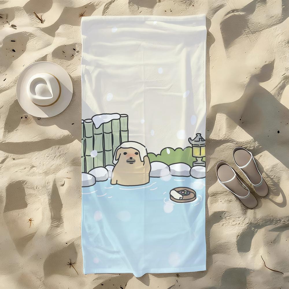 

Cartoon N-Nudaeng Dog Towel For Swim Yoga Gym Quick Drying Soft and skin-friendly Beach Towels All-Season W40*H60(CM)