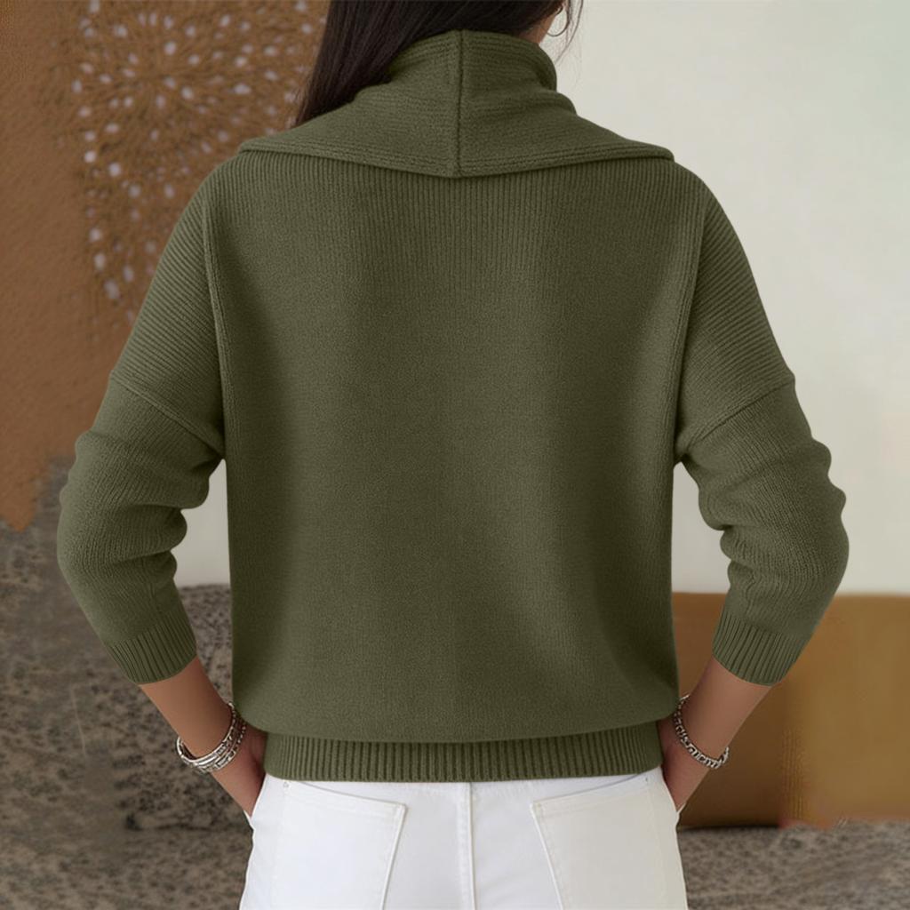 Women's Casual And Fashionable Round Neck Long Sleeved Color Top