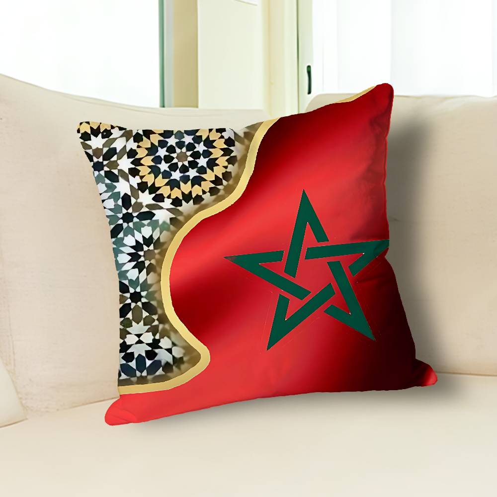 M-Moroccos Flag Map Various Sizes Square Pillow Case For Car Home Bedchamber Decor Custom Valentine gift