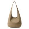 Genuine Cowhide Lychee Pattern Underarm Shoulder Bag Lightweight Travel Tote Handbag for Women