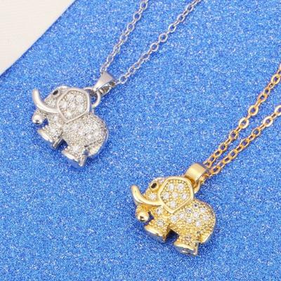 Colier Elefant pentru Femei Lanț Claviculă Elefant cu Strasuri Bijuterii Animal Auspicios