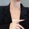 DIEYURO Stainless Steel Fashion Personality Geometric Zircon Necklace Shell Flower Pendant Hong Kong Clavicle Chain Gift