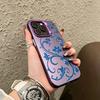 Purple Blue Floral Vine Phone Case For iPhone 17 Air 16 Pro Max 16E 15 14 Plus 13 12 11 XS XR Electroplate Silver Back Cover