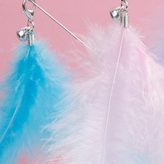 Kitten Wand Comfortable Grip Enhance Emotion Bite Resistant PVC Cats Fishing Pole Feather Toy for Holiday