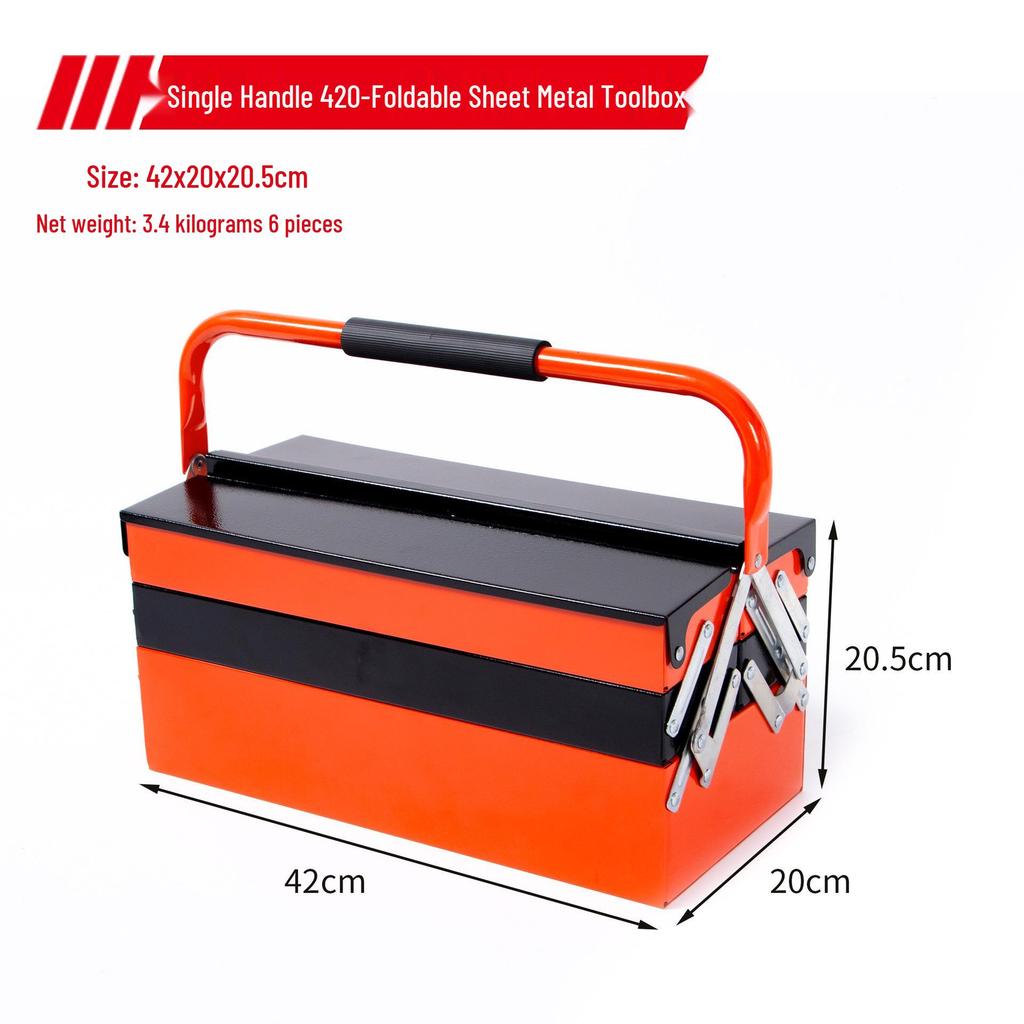 Multi-Layer Portable Folding Toolbox with Large Capacity for Home and Car Repair