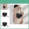 Elegant Vintage Inspired Black Pu Shoulder Bag With Heart Shape Design