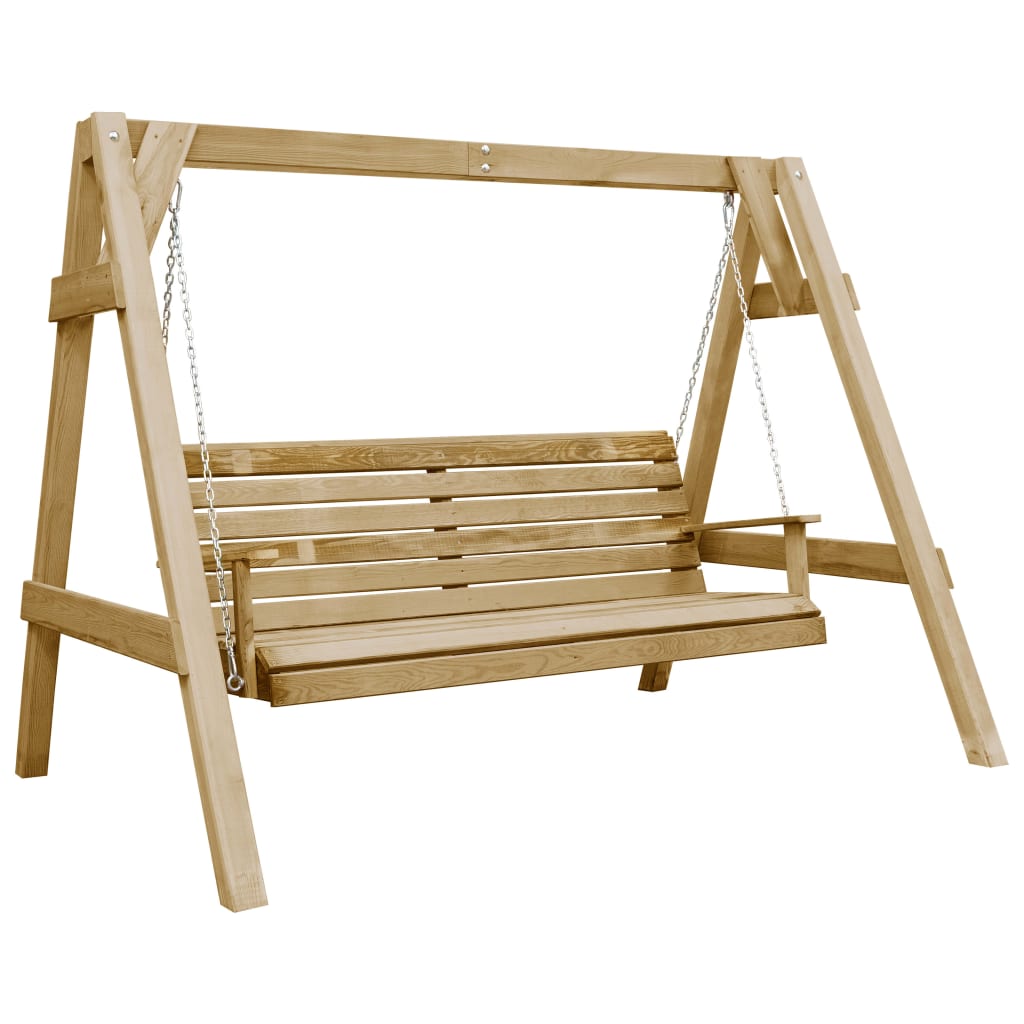 Ławka huśtawka z drewna sosnowego impregnowanego ciśnieniowo 205 x 150 x 157 cm