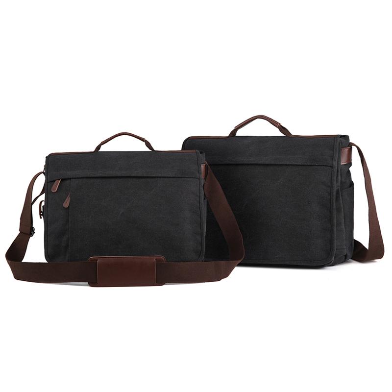 Men Canvas Shoulder Bag Casual Men Retro Zipper Laptop Bag Crossbody Outdoor Bags Mens Travel School Shoulder Bag