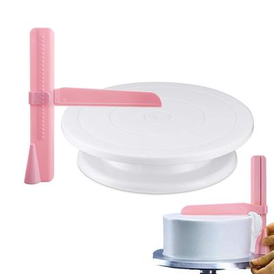 Kuchen Drehteller aus Kunststoff Küchen Backwerkzeug Set Dekorationszubehör Ständer DIY Form Drehend Stabil Rutschfest Rund Kuchen Tisch
