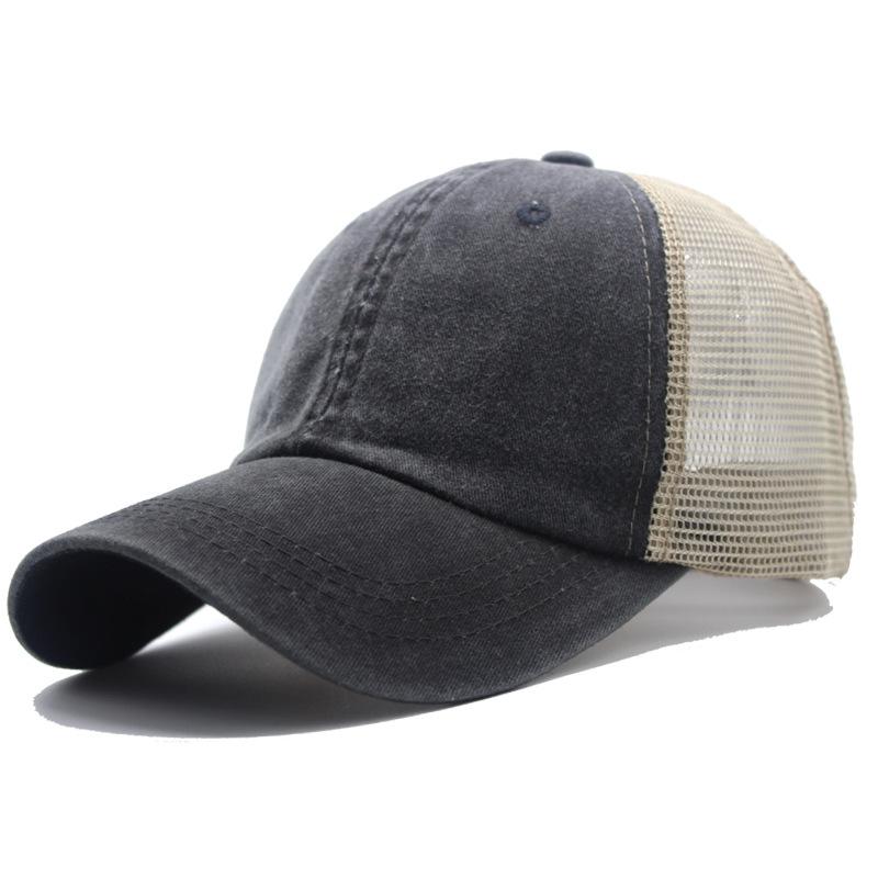 Frühling und Sommer dünne atmungsaktive Mesh-Baseballkappe Herrenmode gewaschene Baumwollkappe Sonnenschutz Schirm Strand
