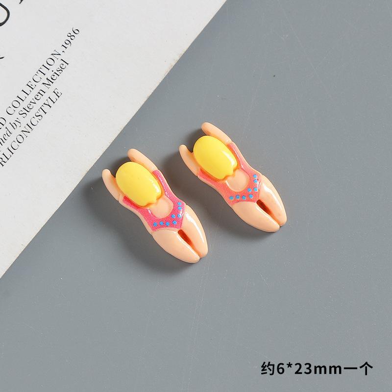 6Pcs Swimming Boys Girls Sports Resin Ornaments For Shoes Bags Cups Diy Funny Bracelet Decoration Charms Fit Birthday Present