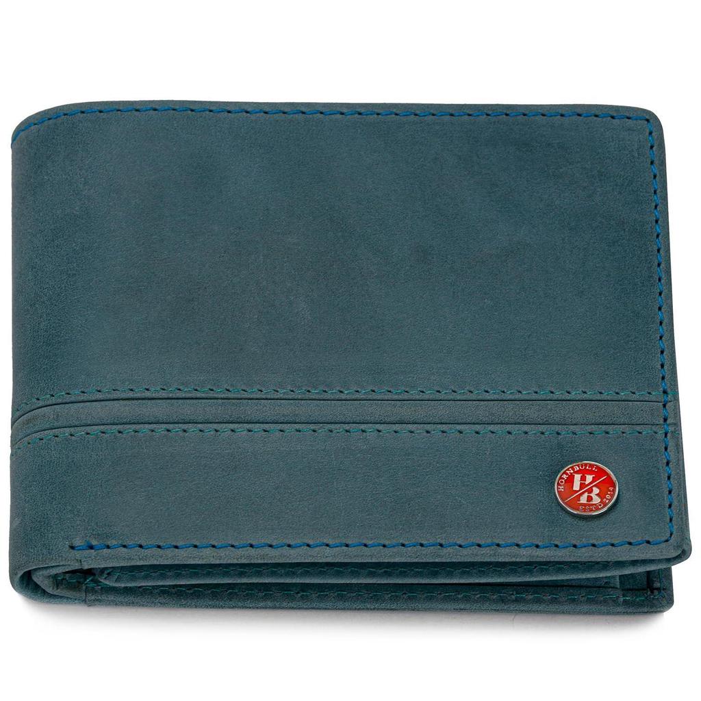 Denial Hunter Aqua Leather Wallet for Men | Leather Mens Wallet with RFID Blocking | Wallets Men Leather