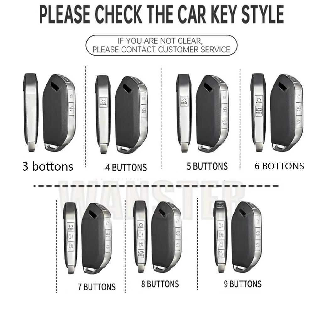 3 4 5 6 7 8 9 Bottons New Smart Remote Key Leather Car Key Case Cover for 2024 Kia Carnival EV9 Picanto GT Line Car Accessories