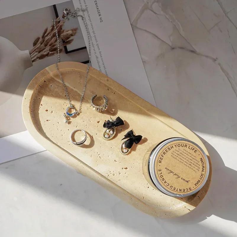 Natürlicher Marmor Kalkstein Zahnbürstenhalter Gelbes Loch Design Seifenspender Badezimmer Tablett Heimdeko Zubehör