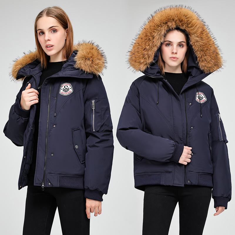 New winter jacket down cotton-padded clothing fashion spot thickened cotton-padded clothing large fur collar cotton-padded jacket outdoor snow clot
