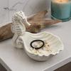 Creative Gifts for Jewelry Lovers 3D Printed Seahorse Shell Tray Rings Necklaces Bracelets, Ocean Inspired Room Decor Style Desktop Organizer,
