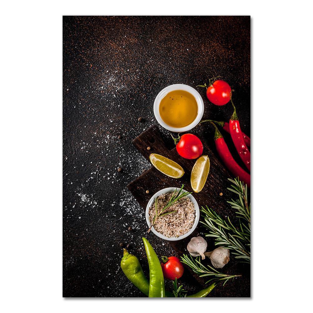 Bucătărie tematică amestec de ierburi și condimente pictură pe pânză postere și imprimeuri Cuadros imagini de perete pentru decorarea sufrageriei la restaurant