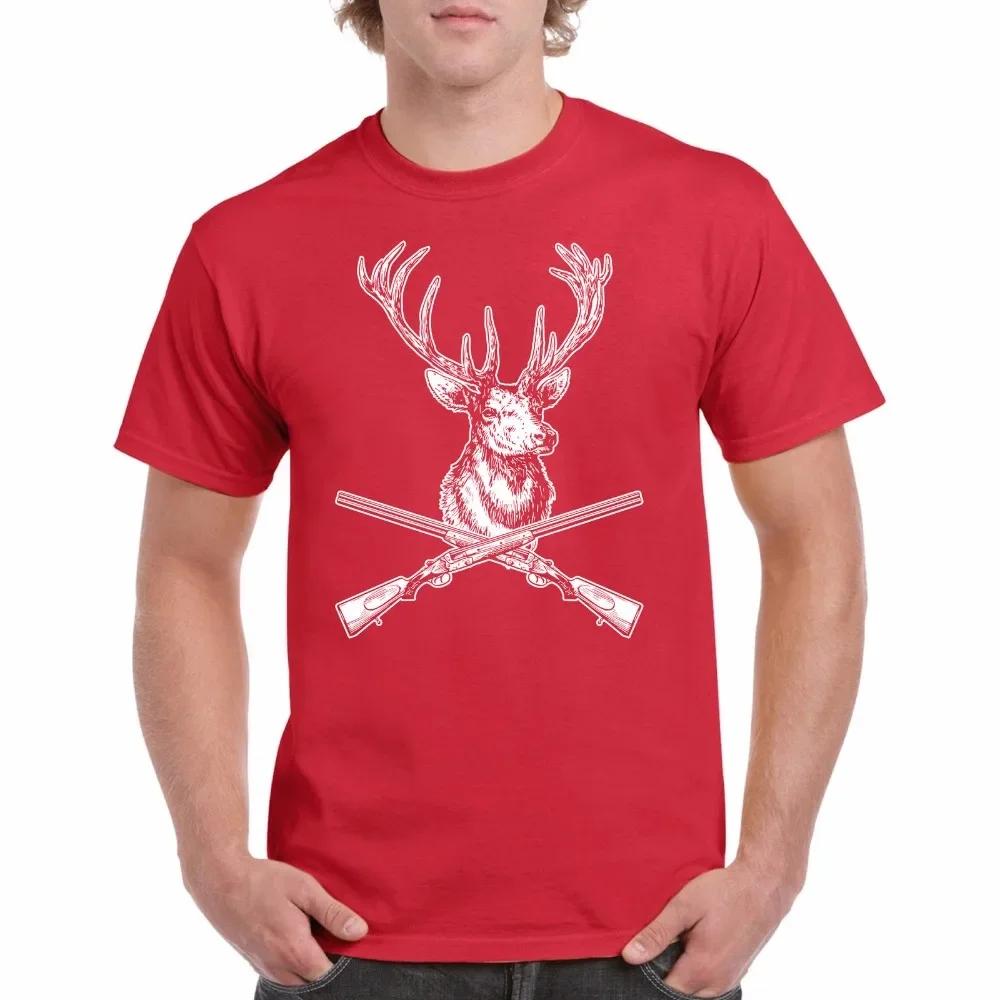 Deer Cross Guns Printed Fashion Hunting Hunter TShirt 100 Cotton ONeck Summer Short Sleeve Casual Mens Tshirt Size S3XL S