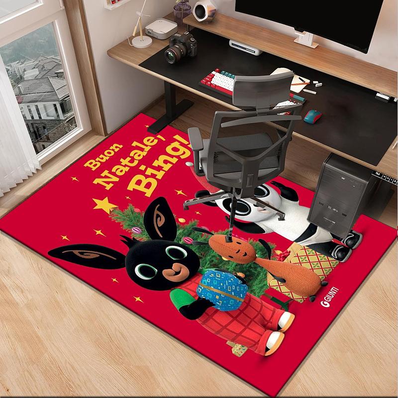 Bunny And Friends Adventure Office Rug Chair Mat, Game Carpet, Suitable for Front Door, Bedroom, Living Room, Desk, Holiday Gift