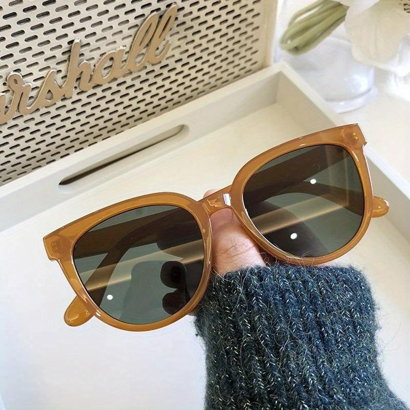 Men Korean Version Ins Versatile Eyewear Female Oversized Shades Vintage Jelly Color Large Frame Shades Protection Outdooer Driving Sunglasses