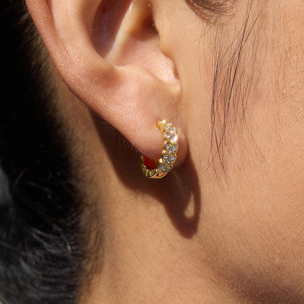 Europäische und amerikanische Edelstahl-Strassstein-Ohrringe Ohrringe leichter Luxus Ohrringe nicht verblassend Edelstahl