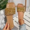 [Commercio Estero] Pantofole con paillettes moda donna brezza serale francese temperamento con gonna sandali con tacco spesso