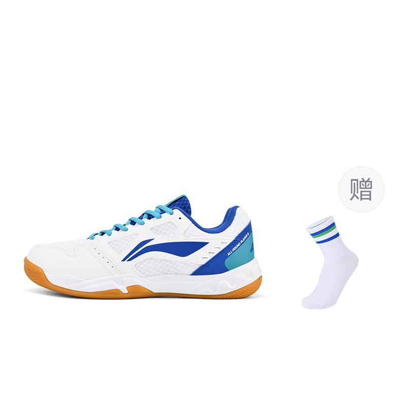 Li Ning The Flash 2.0 Cushioning Slip Resistant Low top Badminton Shoes Unisex White Blue AYTT023-2