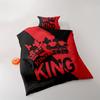 2/3Pcs Soft And Comfortable Quilt Cover Black And Red Crown King Printed Bedding Set Royal Crown Red And Black Bedding Set