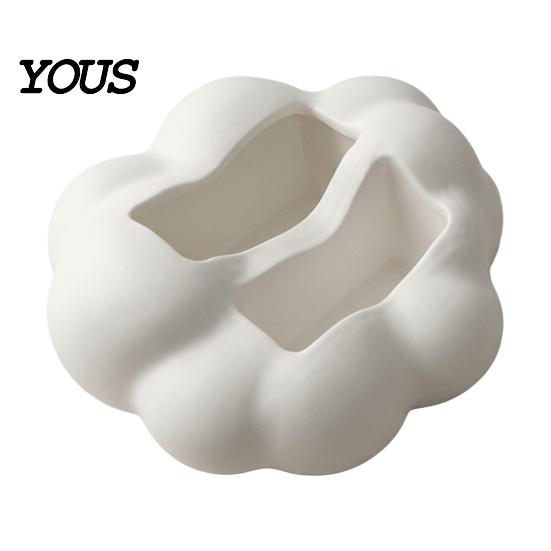 Durable Pla Storage 3D Printed Cloud Shape Desktop Organizer, Cute Remote Control Holder Rack with Dual Slots, Multifunctional Caddy for Pens, Makeup