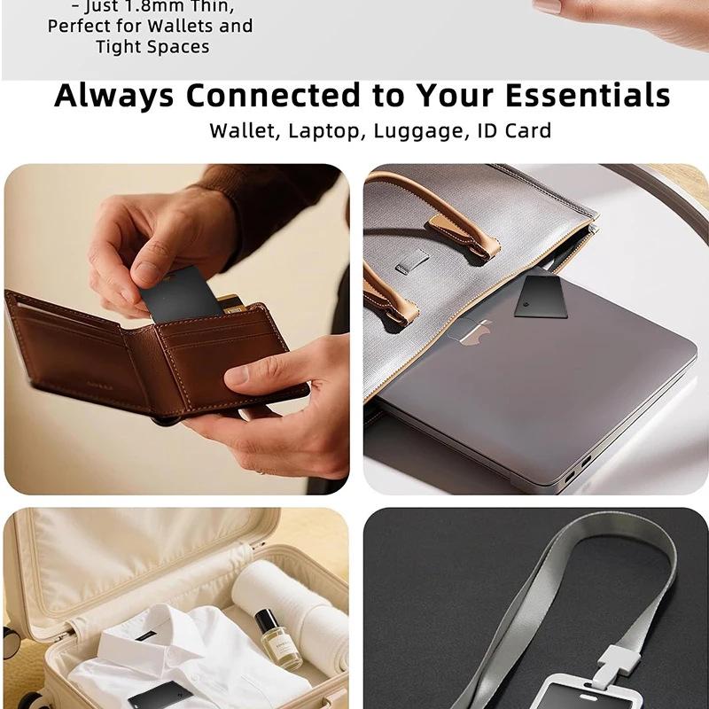 Smart Card-Style Anti-Loss Tracker: Compatible with Find My for Mobile Wallets, Keys, and Luggage - Global Positioning Enabled