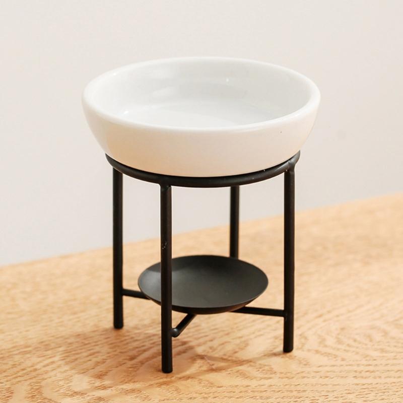 Elegant Ceramics Essential Oil Burners Metal Tealight Holder Rack Aromatherapies Diffuser for Home Decors and Relaxation