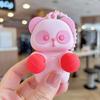 Keychain Pendant Cartoon Bear Panda Shape Stress Relief Fidget Pendant with Bead Chain Lanyard Keys Bags Decompression Toy