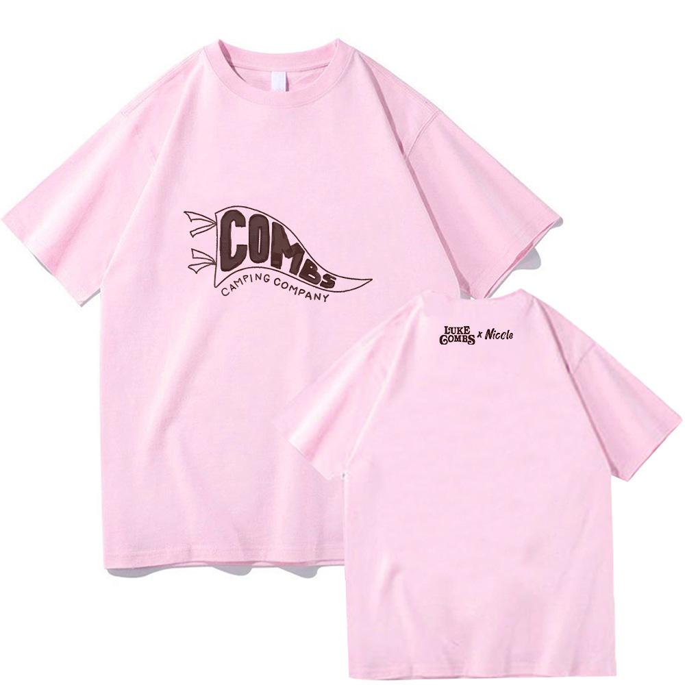 Luke Combs Combs Camping Tee Graphic T Shirts Fashion Trend Vintage T-shirts Unisex Cotton Oversized T-shirt Summer Clothing