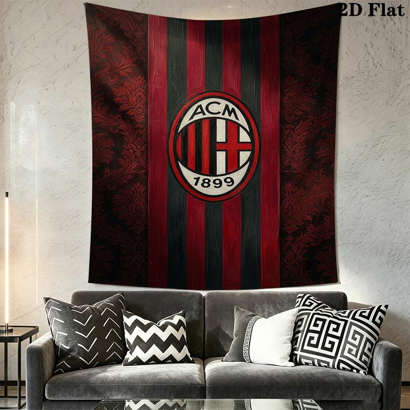 Ac Milan Crest Emblem Threepiece Set 1 Duvet Cover 2 Pillowcase Without Core Soft And Comfortable Christmas Birthday Gift