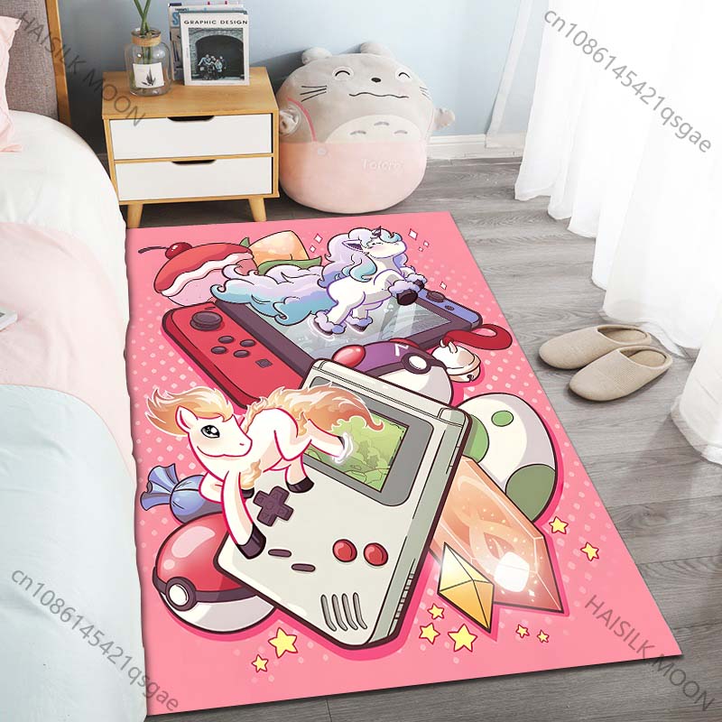 Neon-Spielkonsolen Teppich für Wohnzimmer Schlafzimmer Sofa Heimdekoration Rutschfeste Fußmatte Moderner Teppich Große Größe