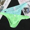 Pánské ledové hedvábné tanga trojúhelníkové šortky ultra tenké průhledné prodyšné sexy pohodlné
