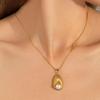 Fashion Stainless Steel Pearl Earrings For Women Geometric Irregular Metal Stud Earring Trendy Jewelry Gift